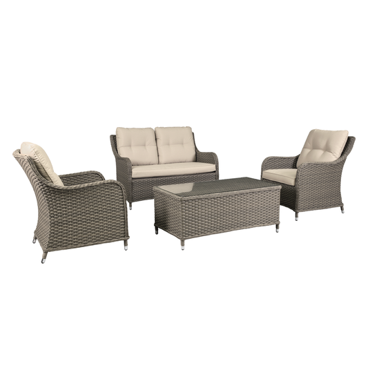Dellonda DG87 Dellonda Chester Rattan Wicker Outdoor Lounge Set 4pc