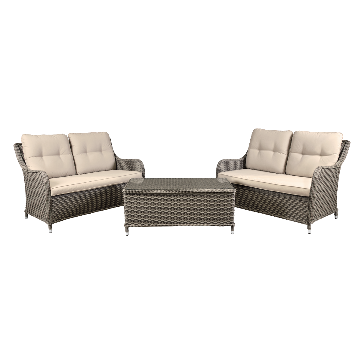 Dellonda DG88 Dellonda Chester Rattan Wicker Outdoor Lounge Set 3pc