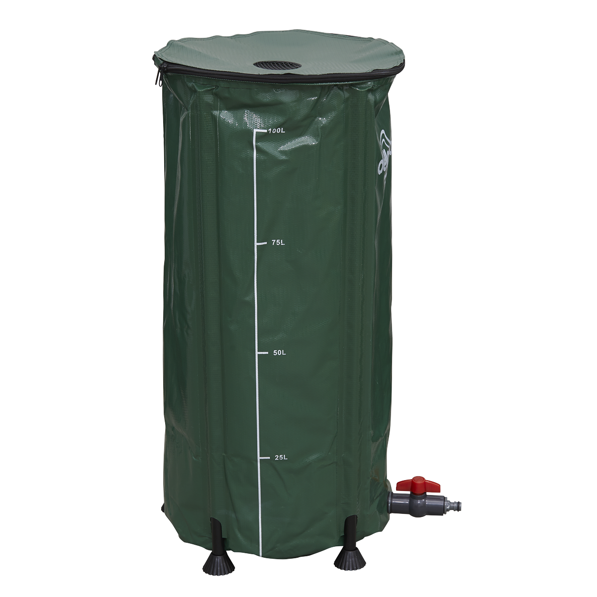 Dellonda DG8 Dellonda Collapsible PVC Garden Water Butt with Zipped Lid & Drain Tap 100L