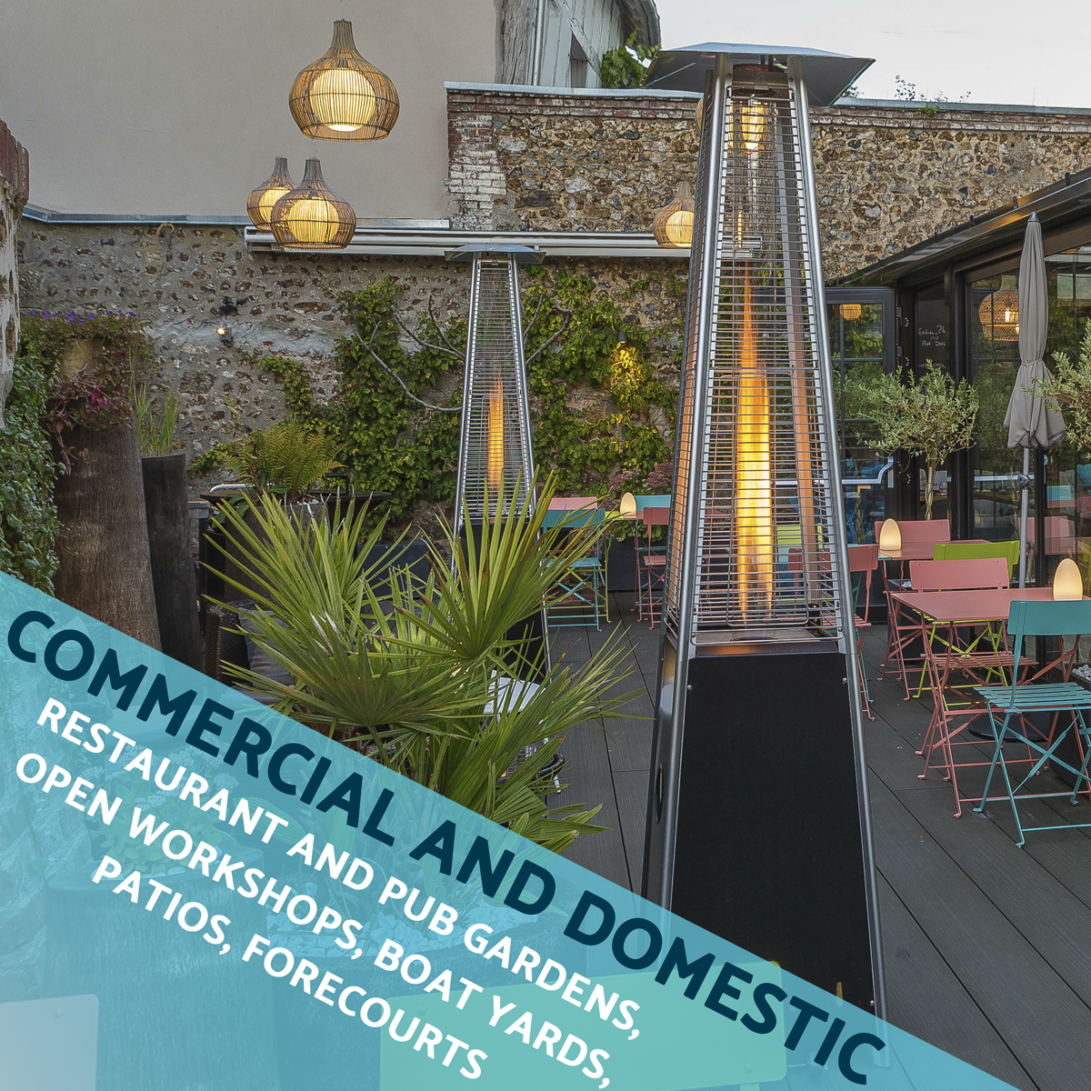 Dellonda DG98 Dellonda Pyramid Gas Outdoor Garden Patio Heater 13kW Commercial & Home Use