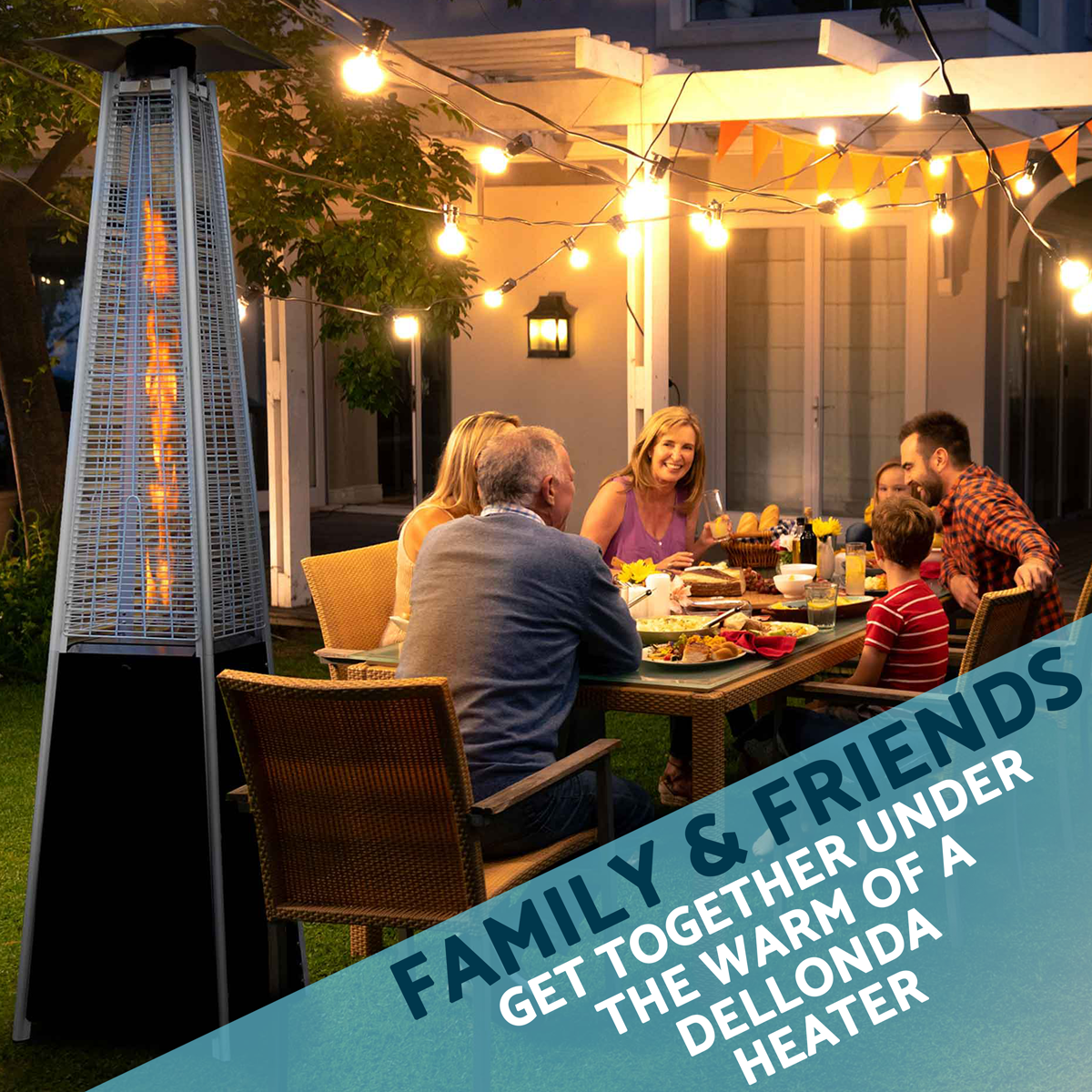 Dellonda DG98 Dellonda Pyramid Gas Outdoor Garden Patio Heater 13kW Commercial & Home Use