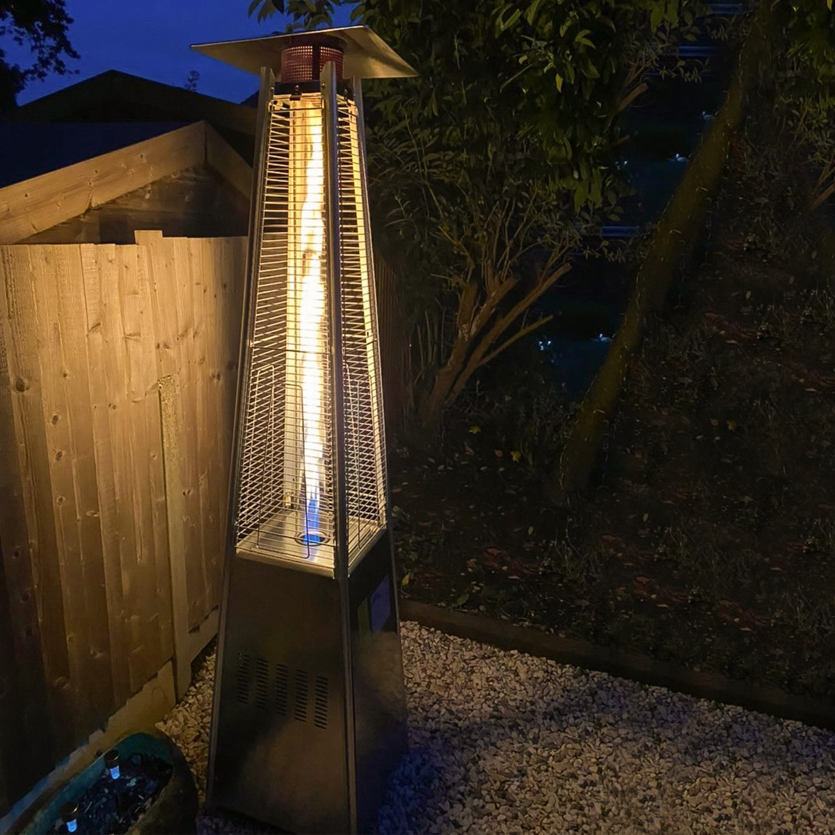 Dellonda DG99 Dellonda 13kW Pyramid Gas Patio Heater 13kW Commercial/Garden Use - Stainless Steel