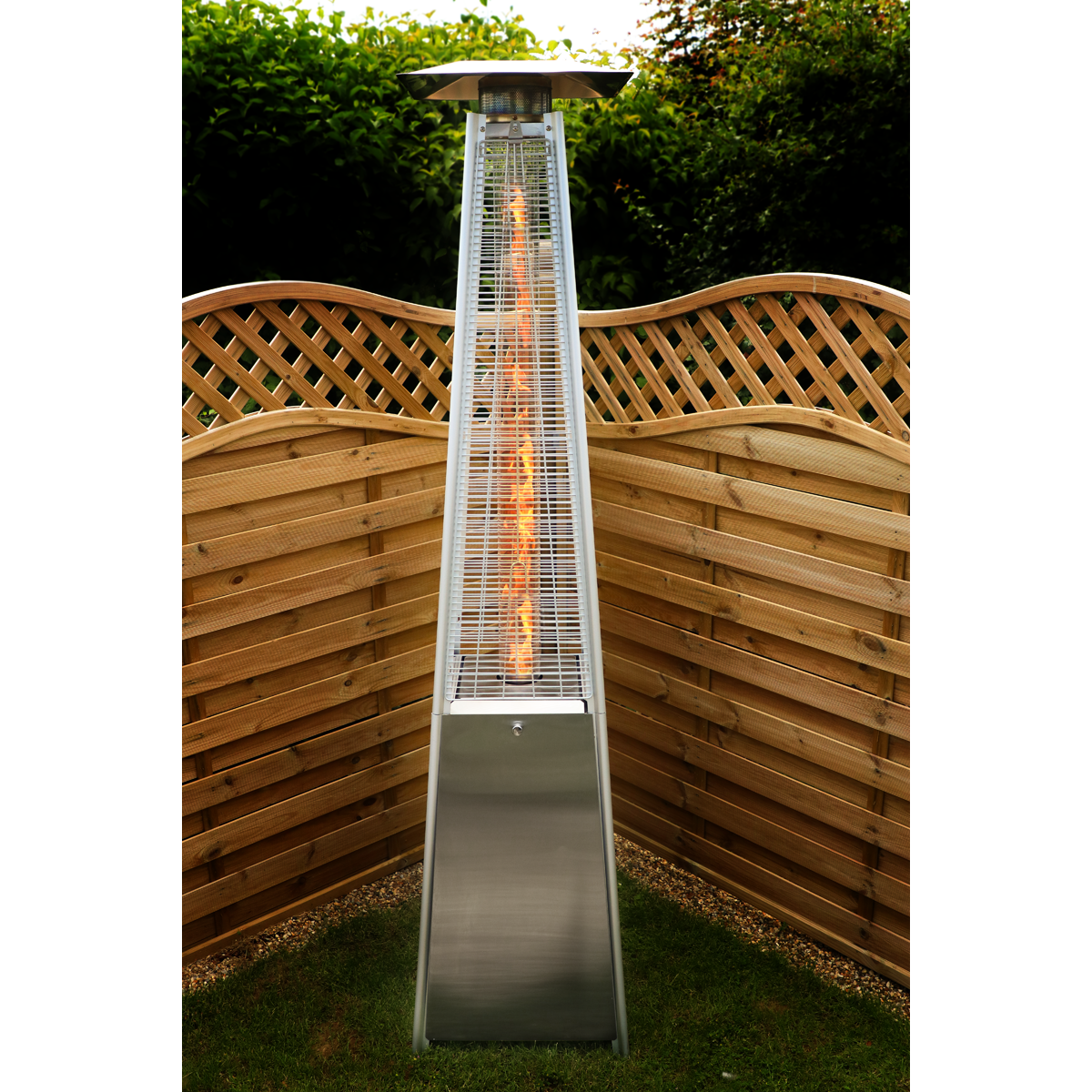 Dellonda DG99 Dellonda 13kW Pyramid Gas Patio Heater 13kW Commercial/Garden Use - Stainless Steel