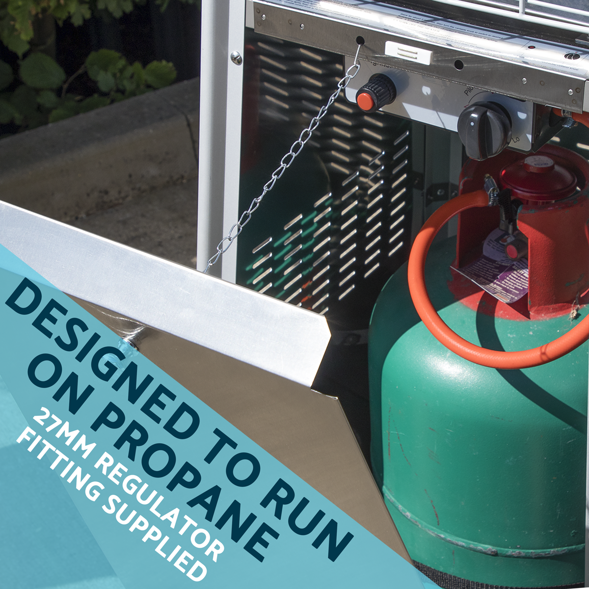 Dellonda DG99 Dellonda 13kW Pyramid Gas Patio Heater 13kW Commercial/Garden Use - Stainless Steel