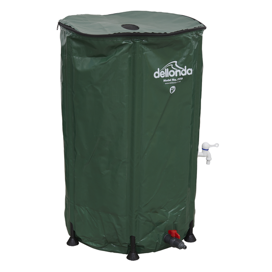 Dellonda DG9 Dellonda Collapsible PVC Garden Water Butt with Zipped Lid & Drain Tap 250L