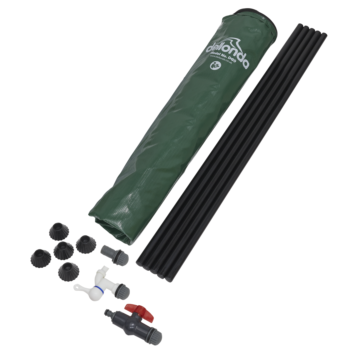 Dellonda DG9 Dellonda Collapsible PVC Garden Water Butt with Zipped Lid & Drain Tap 250L