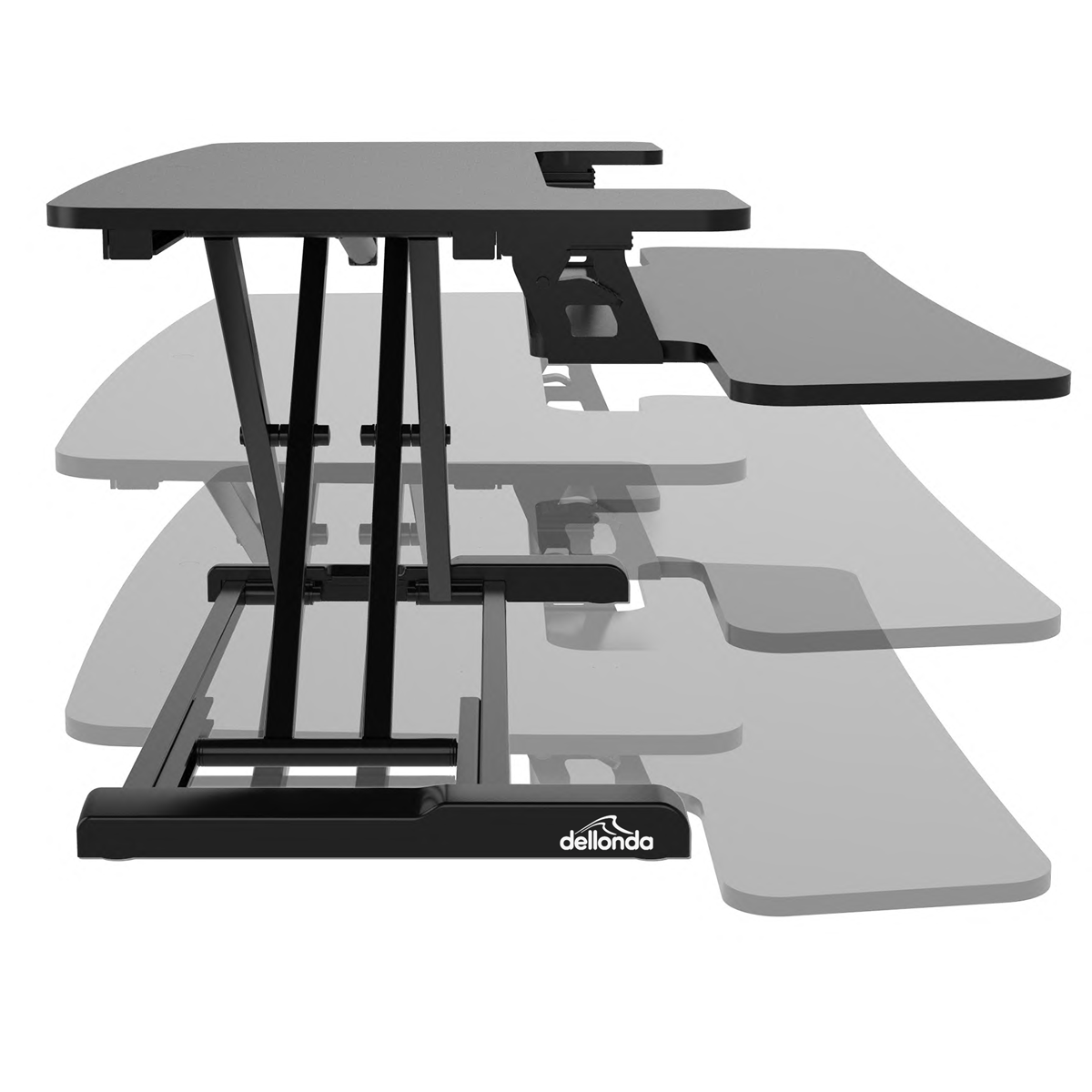 Dellonda DH14 Dellonda 71cm Adjustable-Height Standing Desk Riser 15kg Capacity