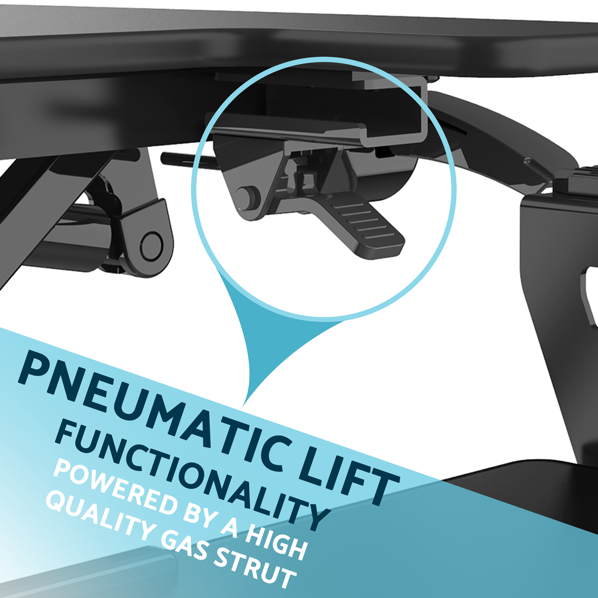 Dellonda DH15 Dellonda 89cm Adjustable-Height Standing Desk Riser 15kg Capacity