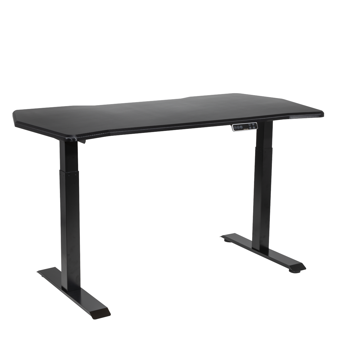 Dellonda DH241 Dellonda Carbon Fibre Effect Electric Height Adjustable Standing Desk, 1400 x 700mm Dual Motor 100kg