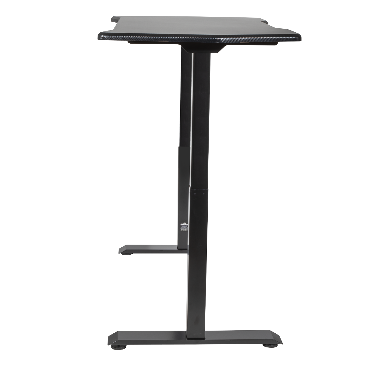 Dellonda DH241 Dellonda Carbon Fibre Effect Electric Height Adjustable Standing Desk, 1400 x 700mm Dual Motor 100kg