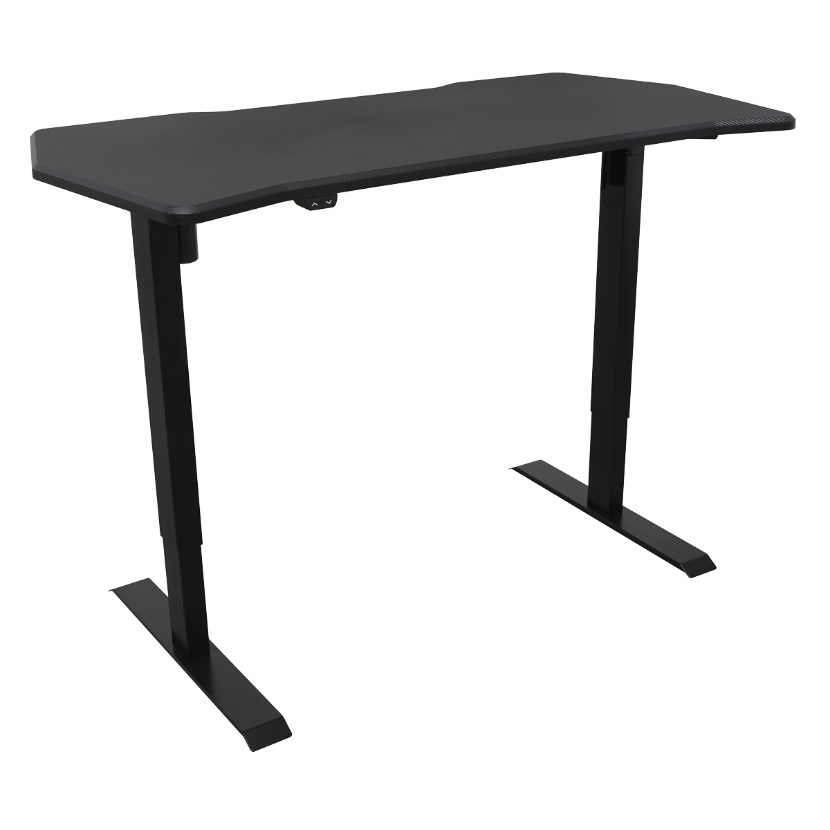 Dellonda DH243 Dellonda Single Motor Ultra-Quiet Adjustable-Height Electric Sit/Stand Desk - Carbon Fibre Effect Desktop