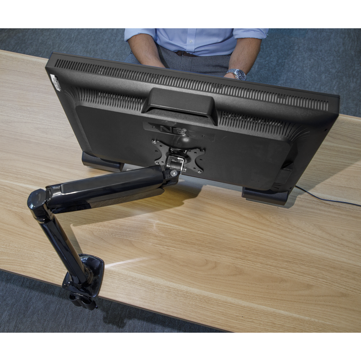 Dellonda DH24 Dellonda Adjustable Single Monitor Arm with 360° Rotation - Black