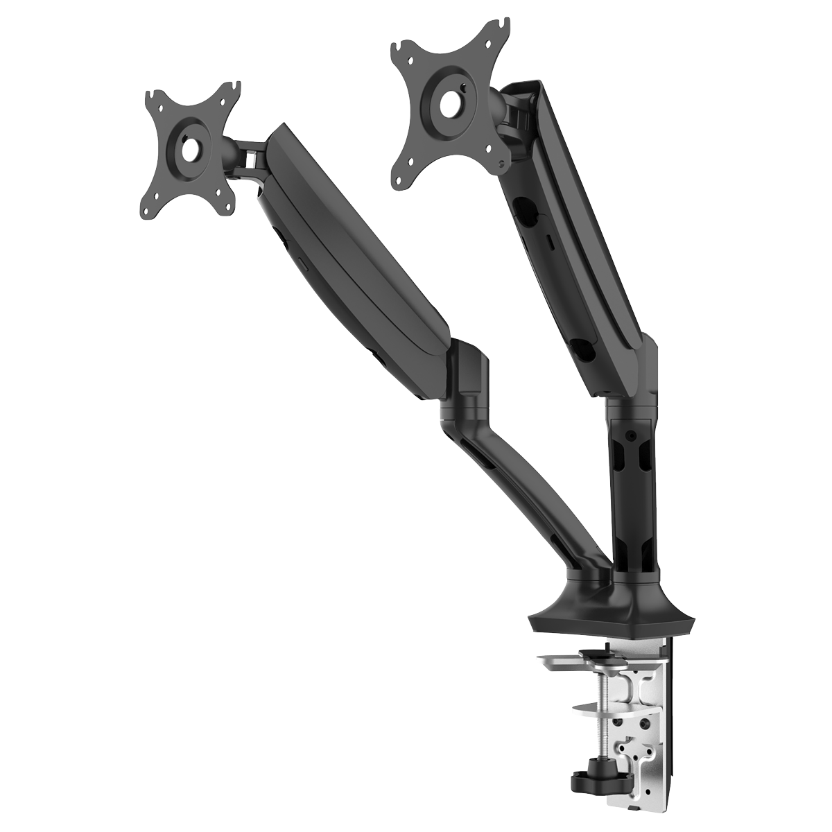 Dellonda DH25 Dellonda Adjustable Double Monitor Arm with 360° Rotation - Black