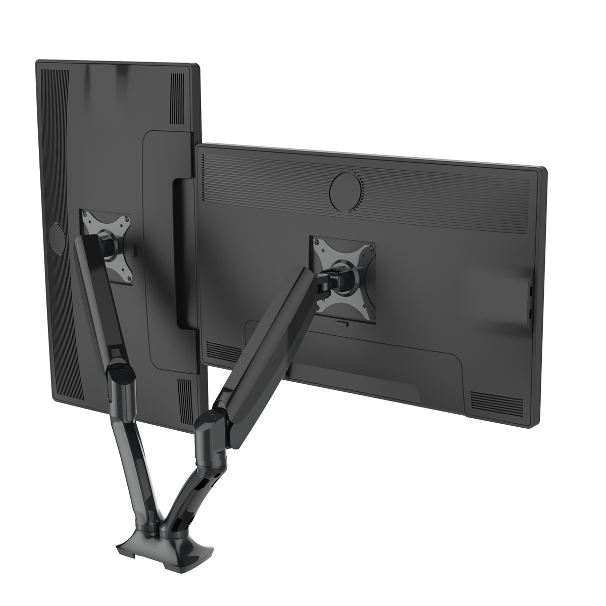 Dellonda DH25 Dellonda Adjustable Double Monitor Arm with 360° Rotation - Black