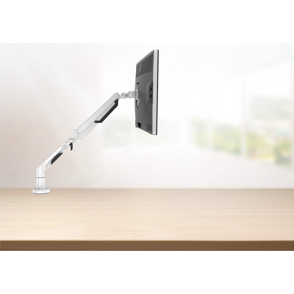 Dellonda DH26 Dellonda Adjustable Single Monitor Arm with 360° Rotation - White