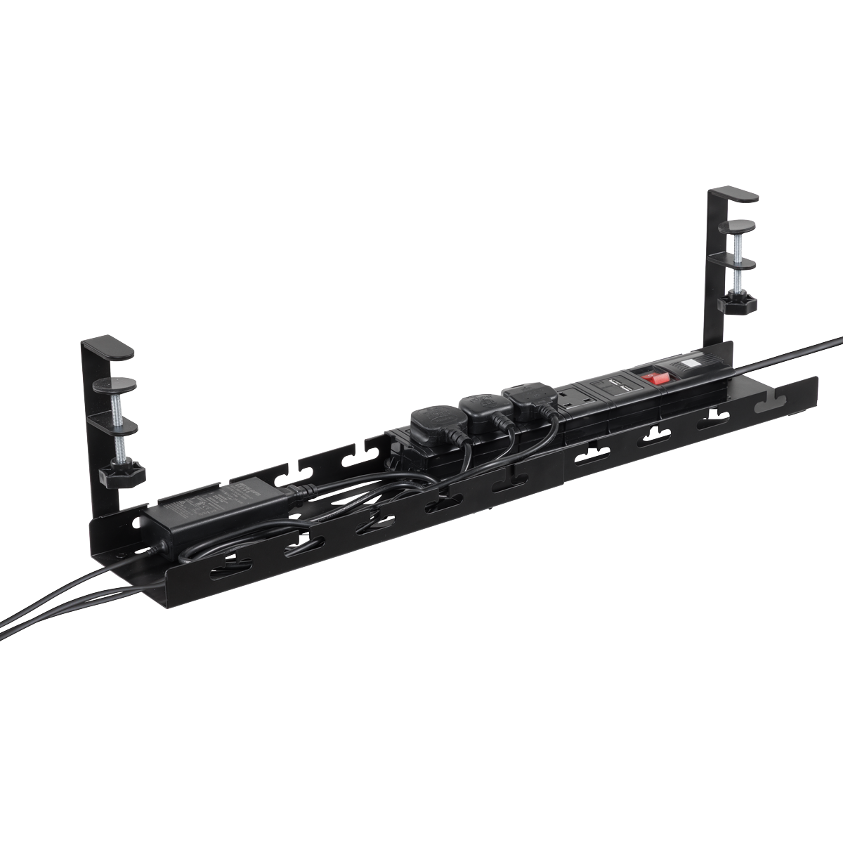 Dellonda DH276 Dellonda Extendable Cable Management Tray 435/730 x 130 x 190 - Black