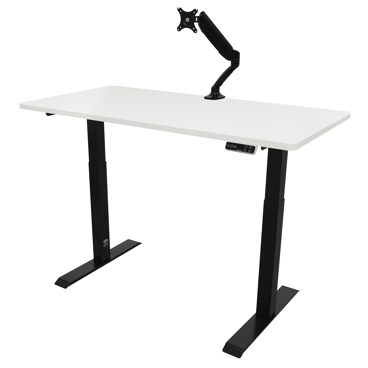 Dellonda DH32 Dellonda White Electric Height Adjustable Standing Desk, 1400 x 700mm Dual Motor 100kg