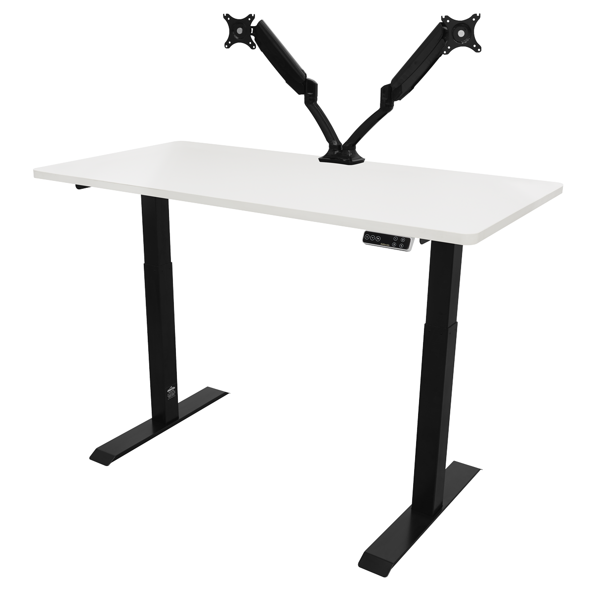 Dellonda DH32 Dellonda White Electric Height Adjustable Standing Desk, 1400 x 700mm Dual Motor 100kg
