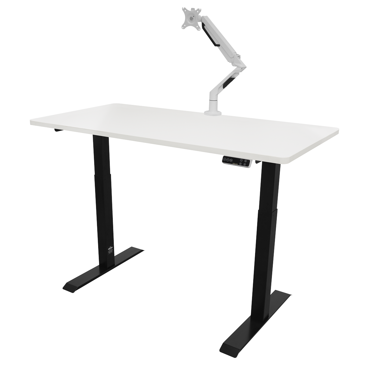 Dellonda DH32 Dellonda White Electric Height Adjustable Standing Desk, 1400 x 700mm Dual Motor 100kg