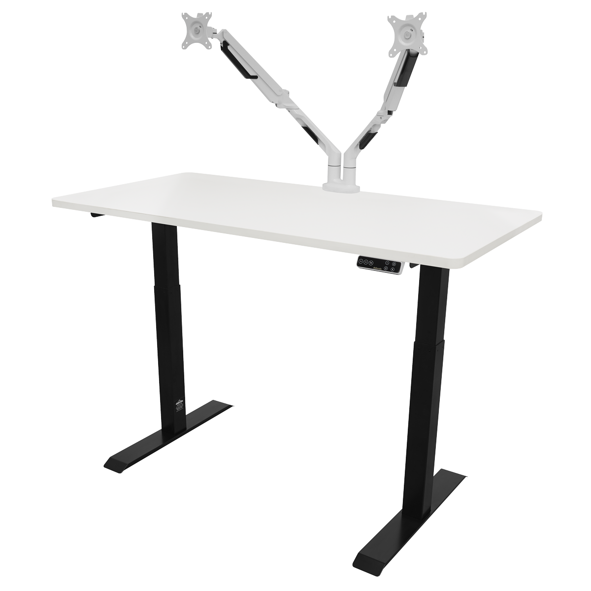 Dellonda DH32 Dellonda White Electric Height Adjustable Standing Desk, 1400 x 700mm Dual Motor 100kg