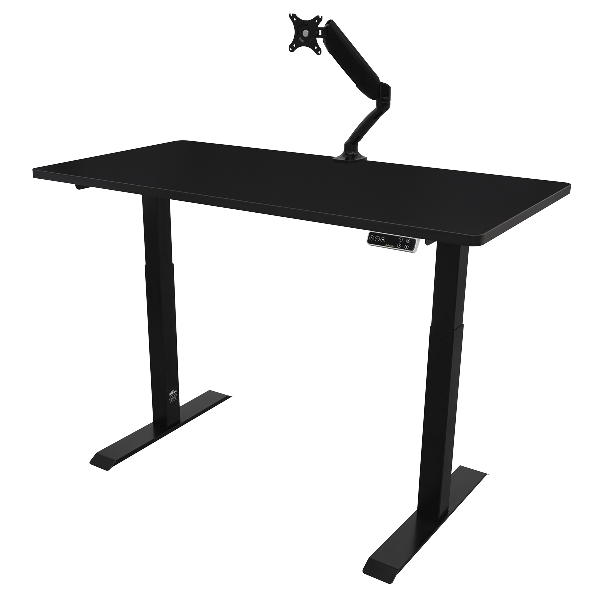 Dellonda DH34 Dellonda Black Electric Height Adjustable Standing Desk, 1400 x 700mm Dual Motor 100kg
