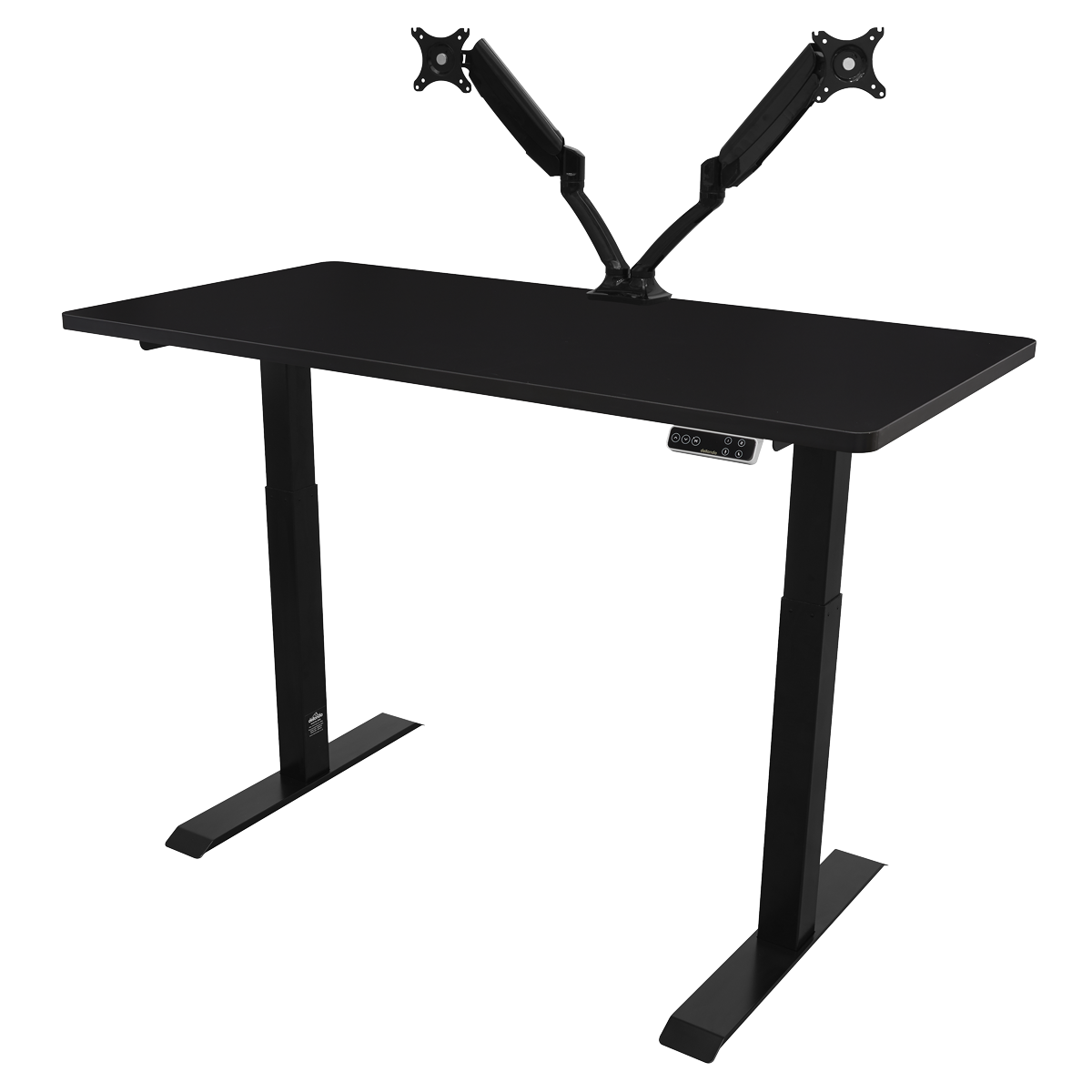Dellonda DH34 Dellonda Black Electric Height Adjustable Standing Desk, 1400 x 700mm Dual Motor 100kg