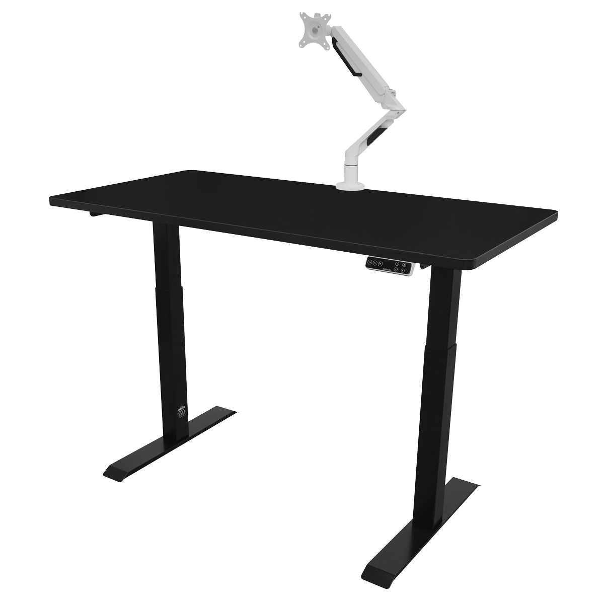 Dellonda DH34 Dellonda Black Electric Height Adjustable Standing Desk, 1400 x 700mm Dual Motor 100kg