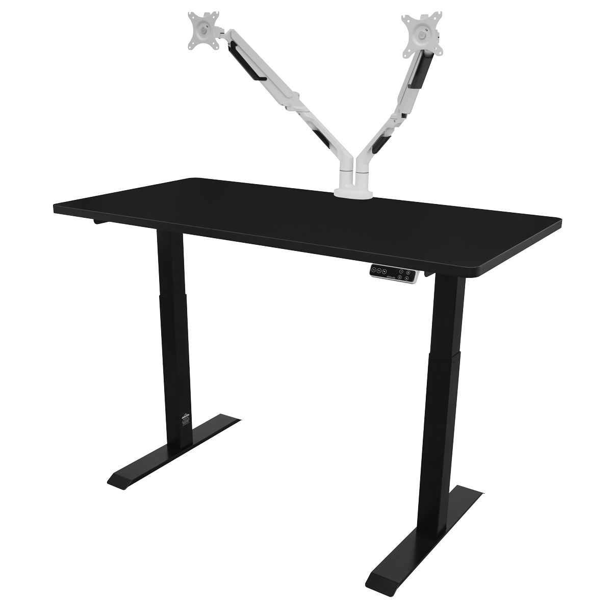 Dellonda DH34 Dellonda Black Electric Height Adjustable Standing Desk, 1400 x 700mm Dual Motor 100kg