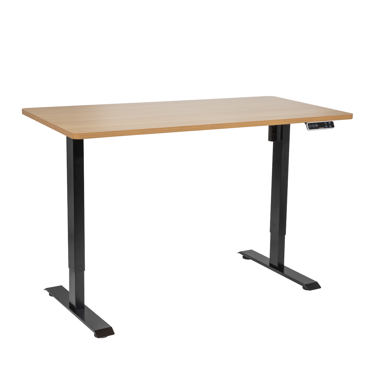Dellonda DH41 Dellonda Oak Electric Adjustable-Height Standing Desk with Memory, Quiet & Fast 1400 x 700mm