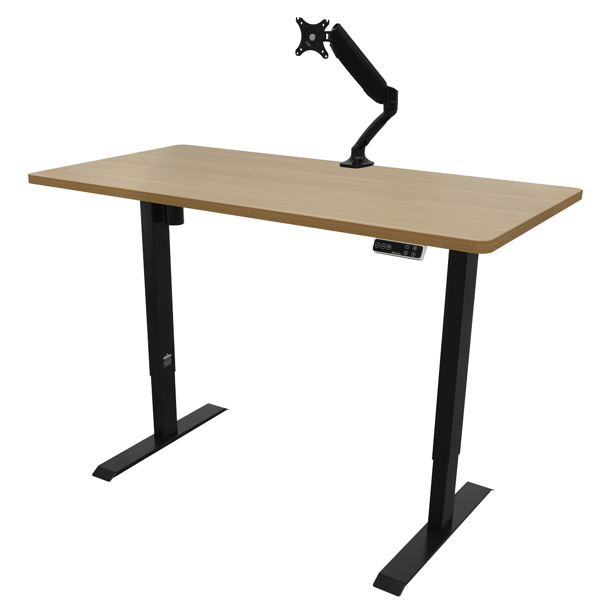 Dellonda DH41 Dellonda Oak Electric Adjustable-Height Standing Desk with Memory, Quiet & Fast 1400 x 700mm