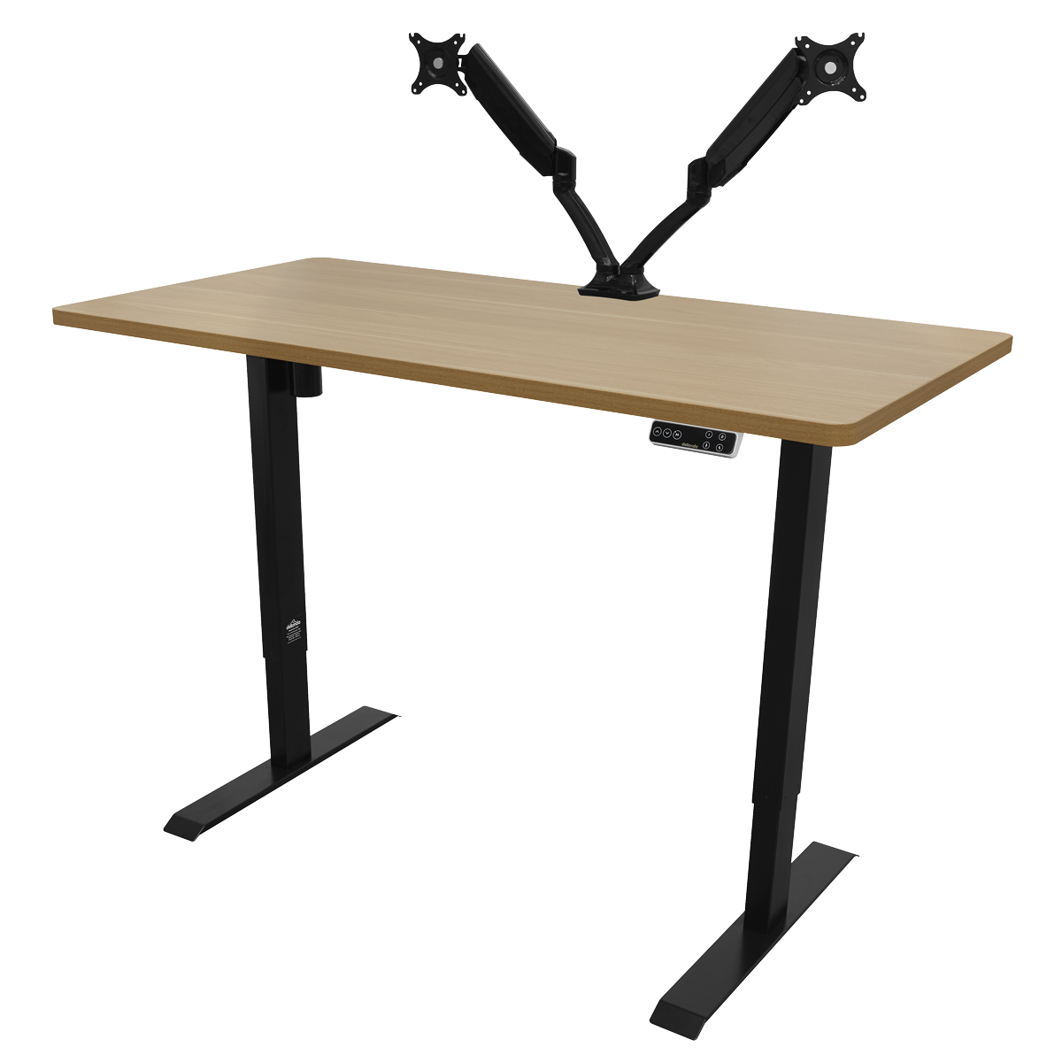 Dellonda DH41 Dellonda Oak Electric Adjustable-Height Standing Desk with Memory, Quiet & Fast 1400 x 700mm