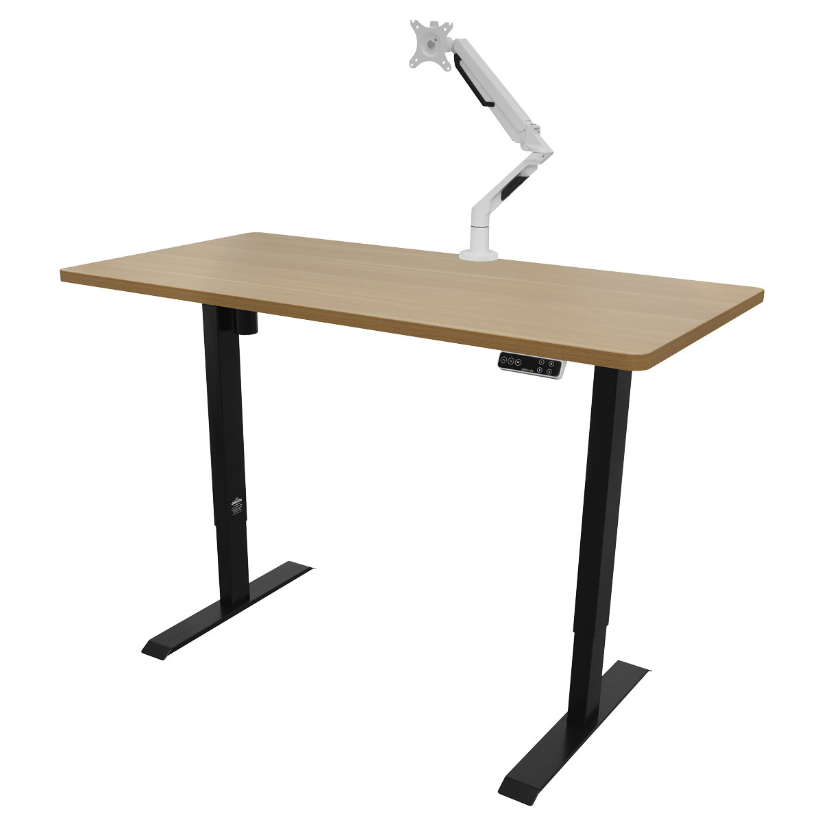 Dellonda DH41 Dellonda Oak Electric Adjustable-Height Standing Desk with Memory, Quiet & Fast 1400 x 700mm
