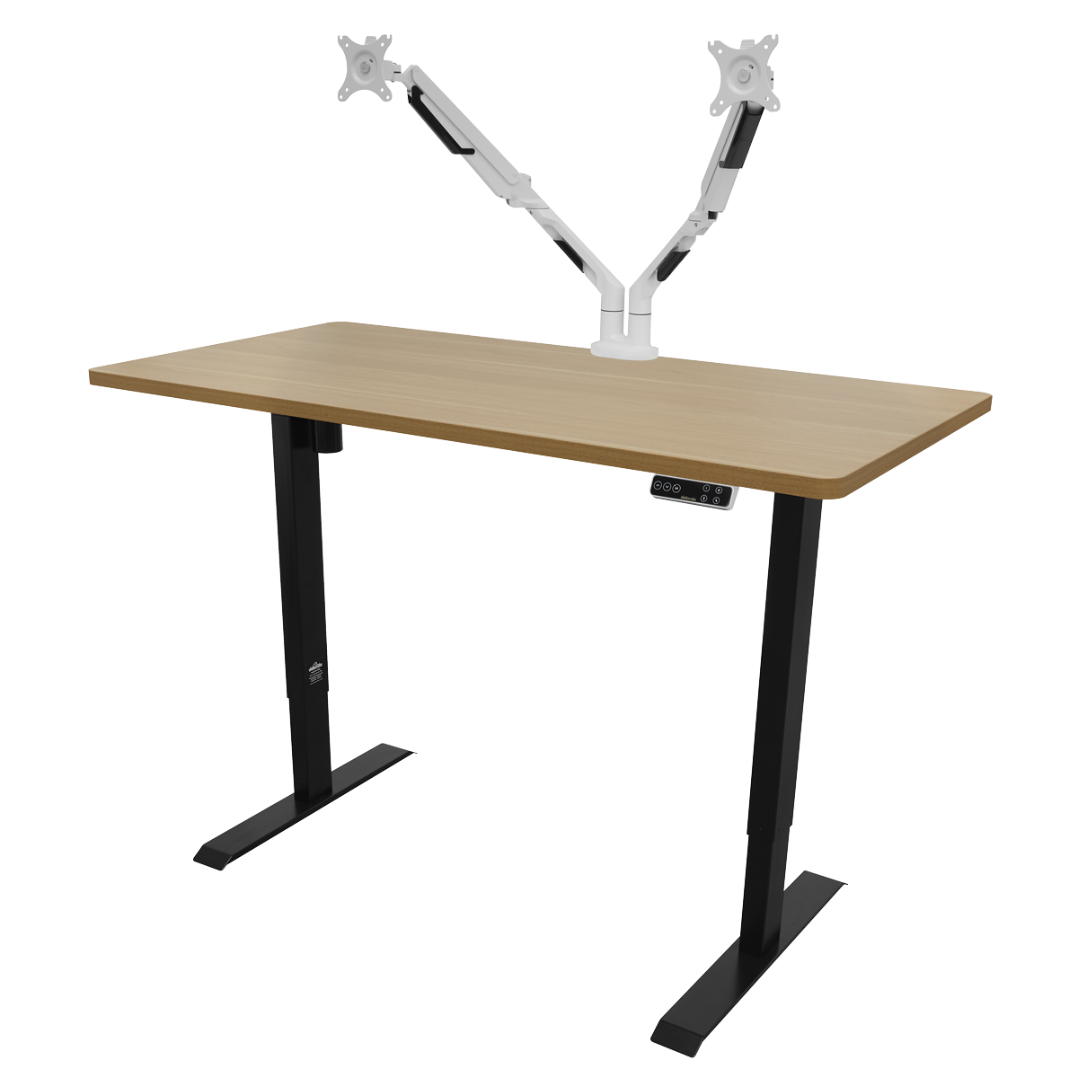 Dellonda DH41 Dellonda Oak Electric Adjustable-Height Standing Desk with Memory, Quiet & Fast 1400 x 700mm