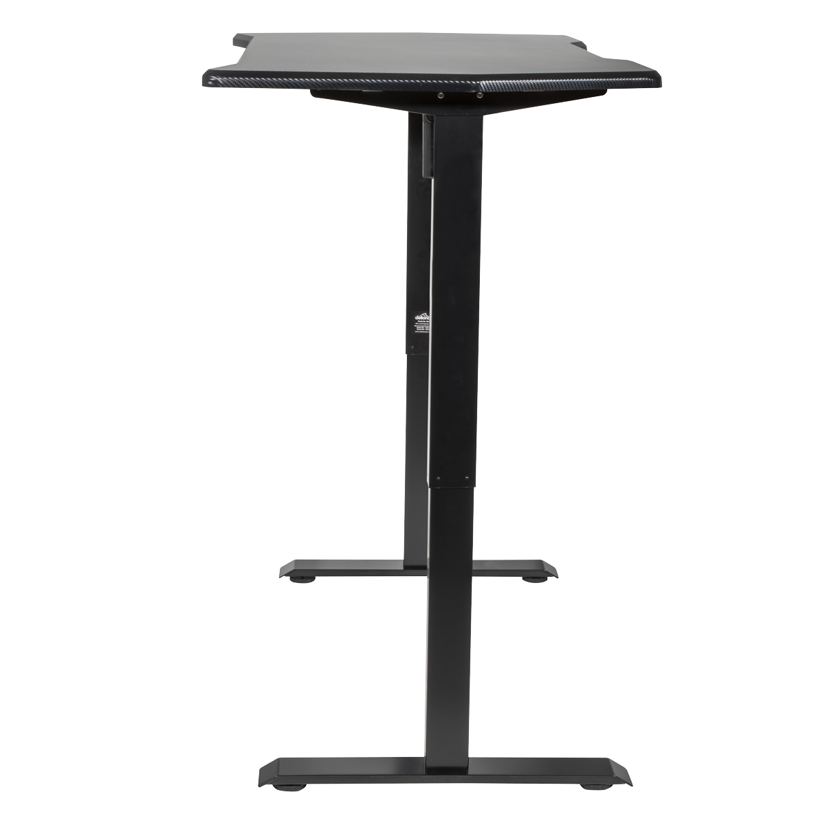Dellonda DH43 Dellonda Carbon Fibre Effect Electric Height Adjustable Standing Desk with Memory, Quiet, 1400 x 700mm
