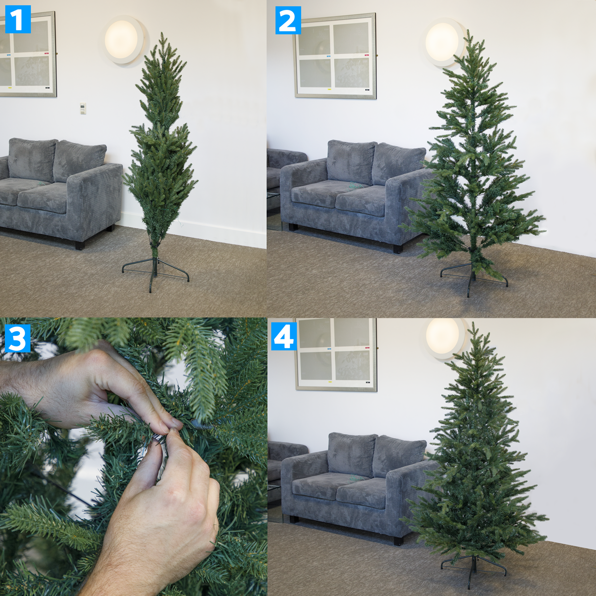 Dellonda DH44 Dellonda Artificial Hinged Christmas Tree 5ft(150cm)