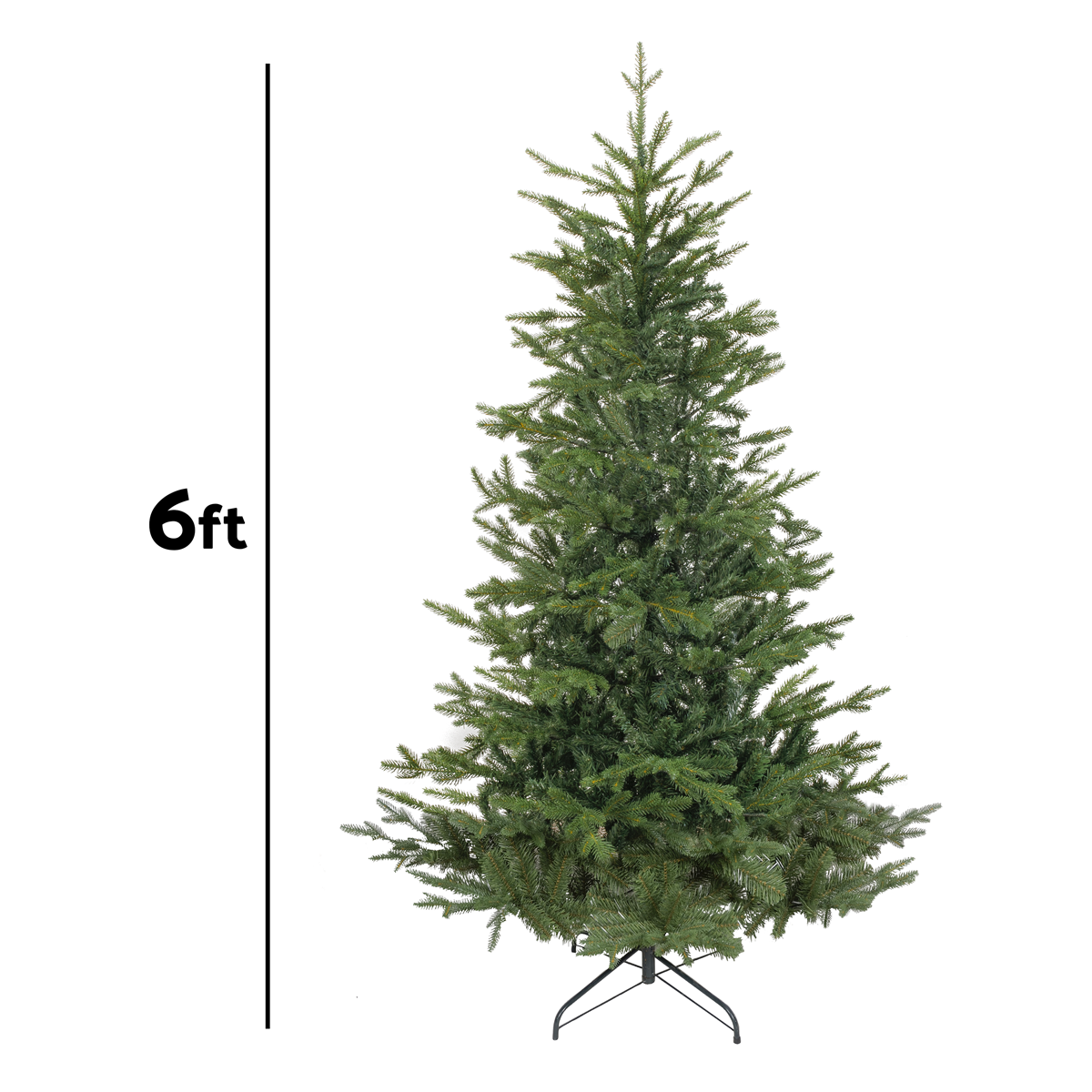 Dellonda DH45 Dellonda Artificial Hinged Christmas Tree 6ft(180cm)