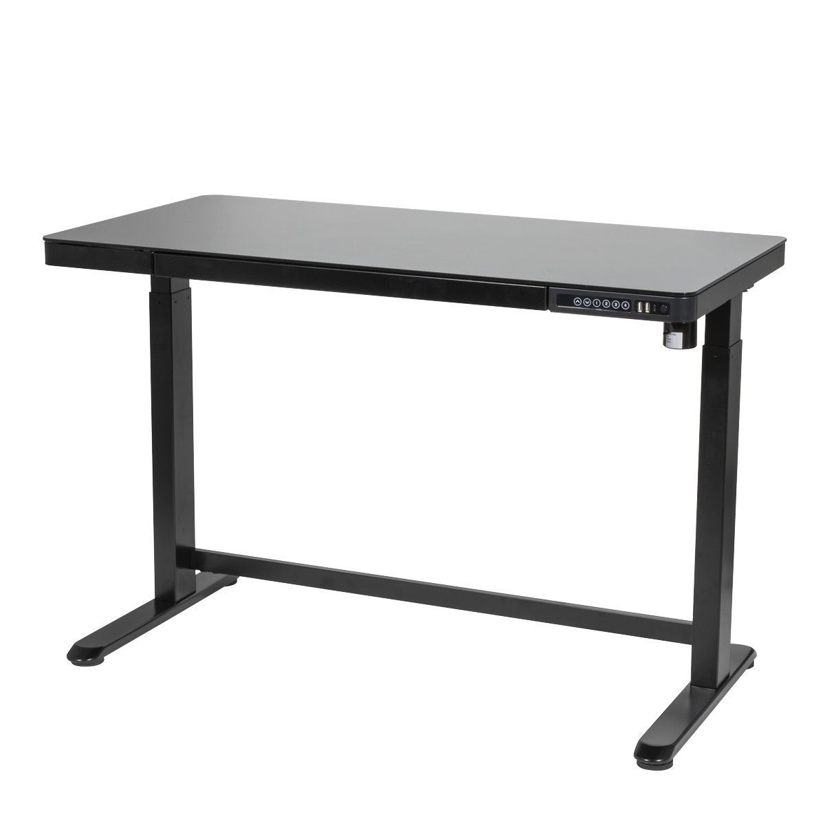 Dellonda DH53 Dellonda Single Motor Ultra-Quiet Electric Desk with Control Panel, USB Port & Drawer - Black Desktop