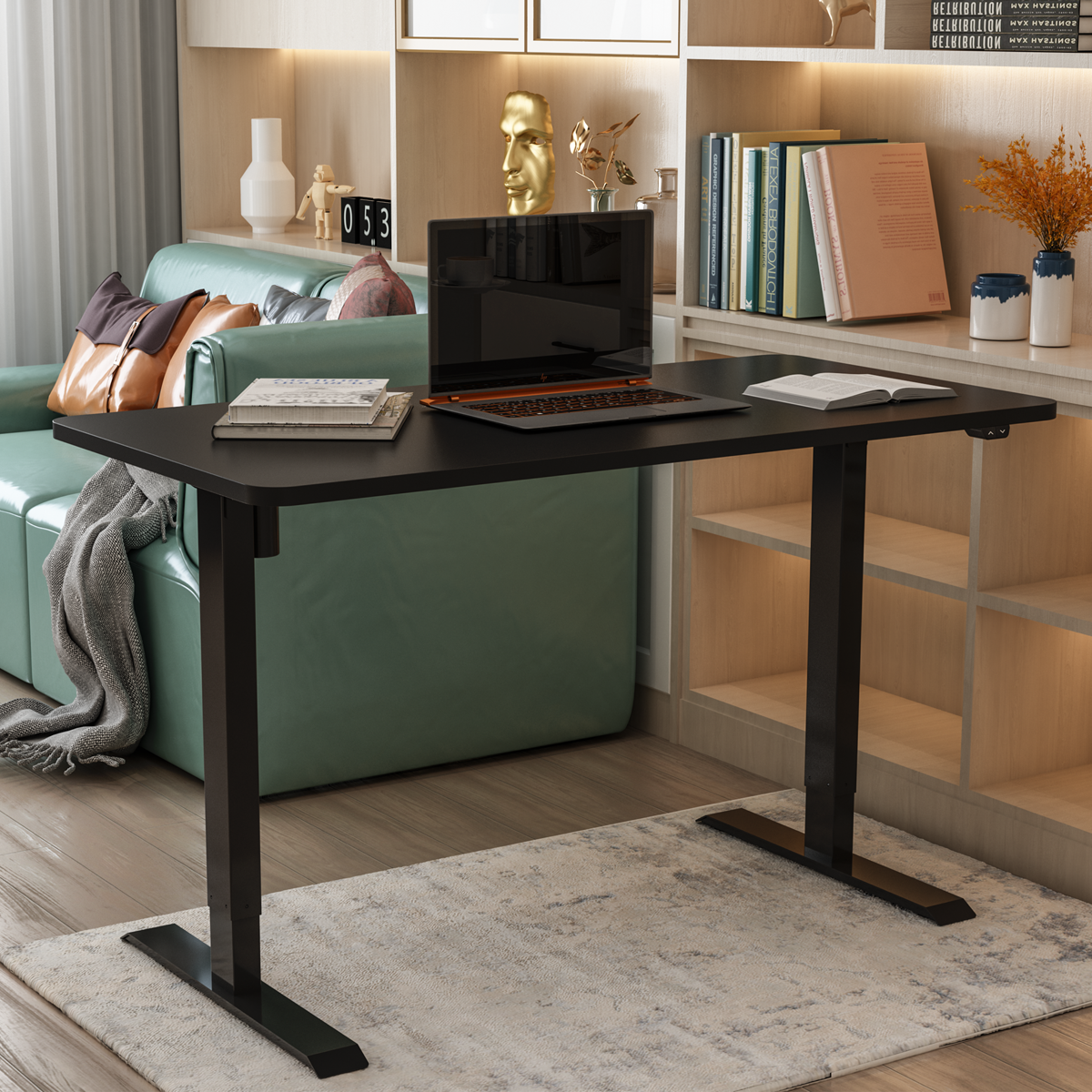 Dellonda DH55 Dellonda Single Motor Ultra-Quiet Adjustable-Height Electric Sit/Stand Desk - Black Desktop