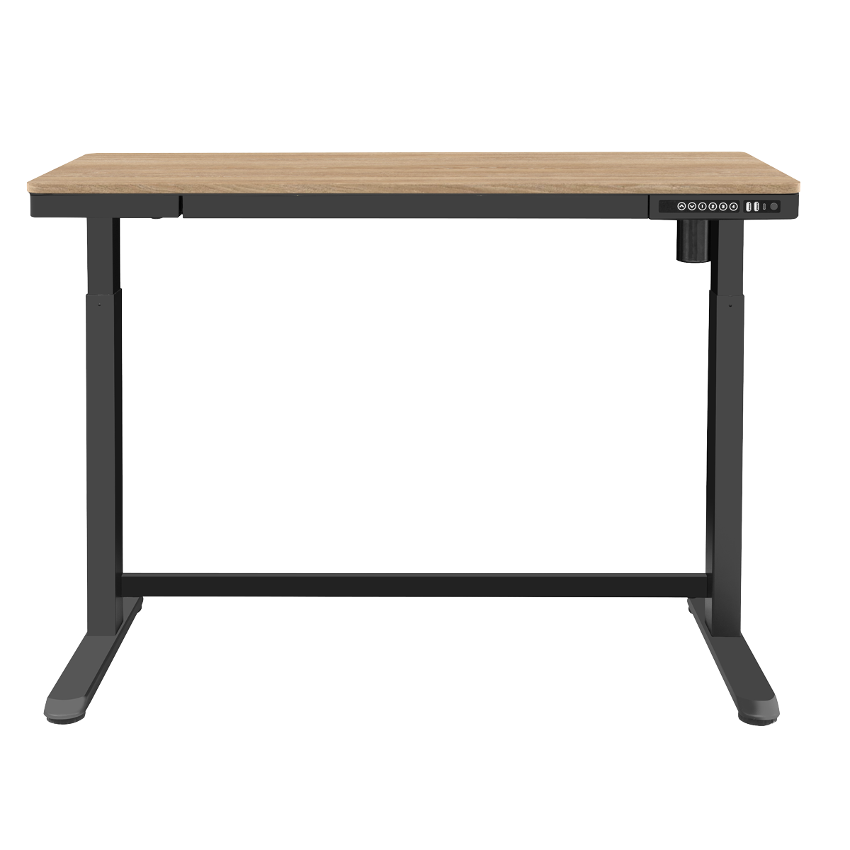 Dellonda DH65 Dellonda Single Motor Ultra-Quiet Electric Desk with Control Panel, USB Port & Drawer - Oak Desktop