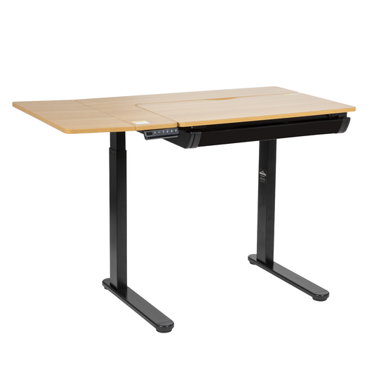 Dellonda DH71 Dellonda Single Motor Ultra-Quiet Electric Adjustable Drawing Table with 40° Tilt, Drawer & Side Table