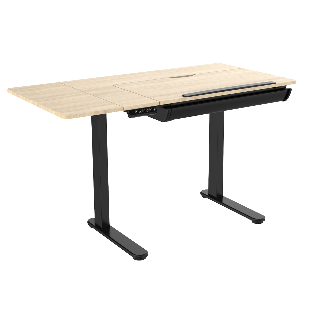 Dellonda DH71 Dellonda Single Motor Ultra-Quiet Electric Adjustable Drawing Table with 40° Tilt, Drawer & Side Table