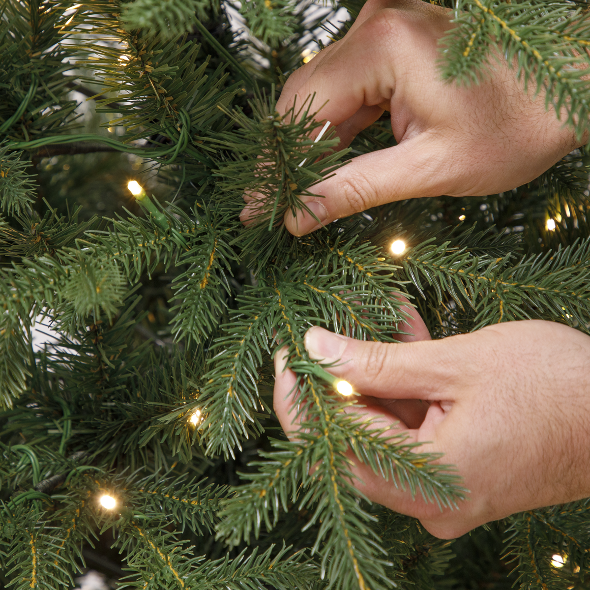 Dellonda DH80 Dellonda Pre-Lit Hinged Christmas Tree with 190 Warm White LED Lights 5ft(150cm)