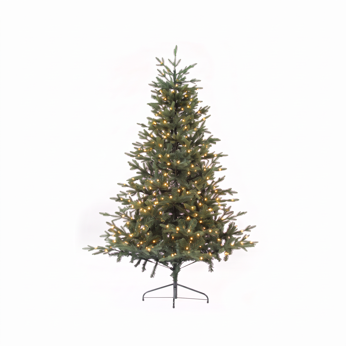 Dellonda DH80 Dellonda Pre-Lit Hinged Christmas Tree with 190 Warm White LED Lights 5ft(150cm)