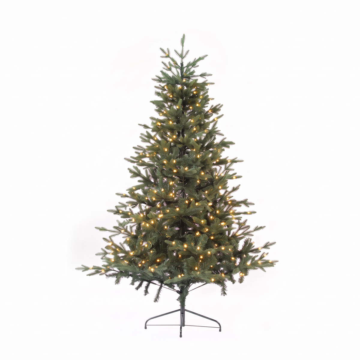 Dellonda DH81 Dellonda Pre-Lit Hinged Christmas Tree with 270 Warm White LED Lights 6ft(180cm)