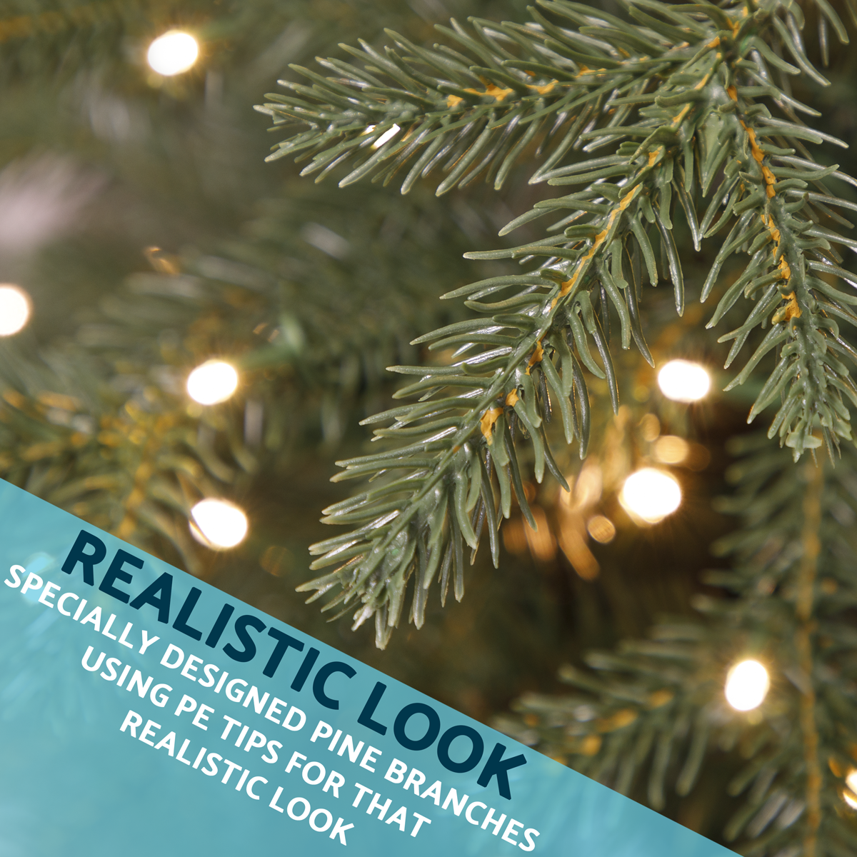 Dellonda DH82 Dellonda Pre-Lit Hinged Christmas Tree with 350 Warm White LED Lights 7ft(210cm)