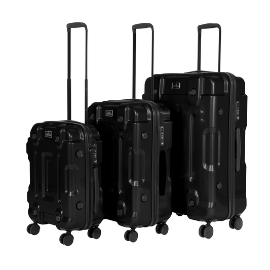 Dellonda DL10 Dellonda Lightweight ABS Luggage Set 3pc - Black
