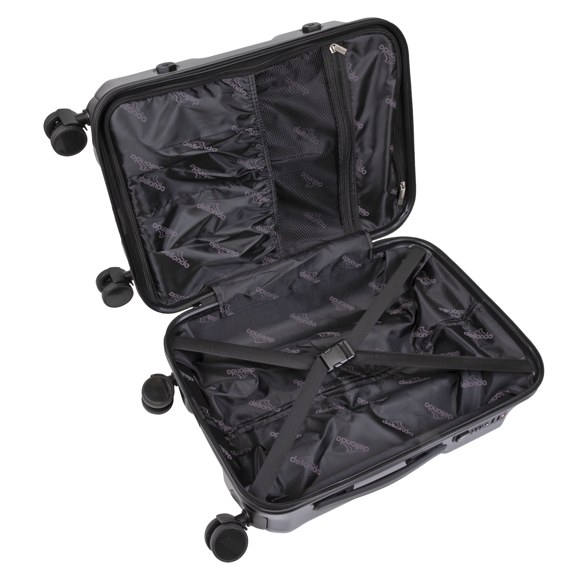 Dellonda DL10 Dellonda Lightweight ABS Luggage Set 3pc - Black