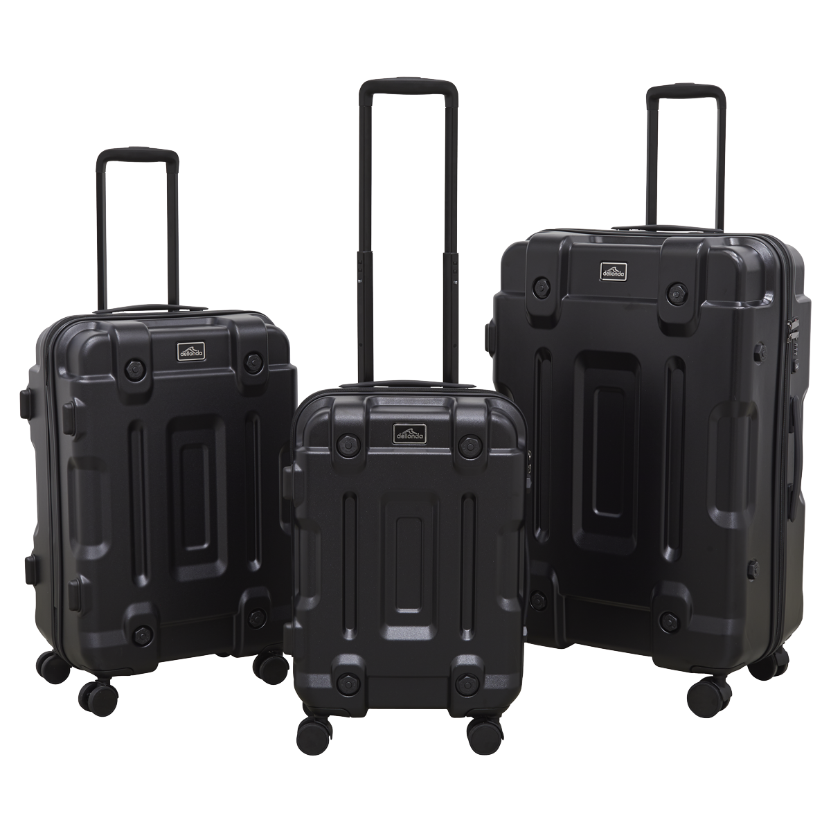 Dellonda DL10 Dellonda Lightweight ABS Luggage Set 3pc - Black