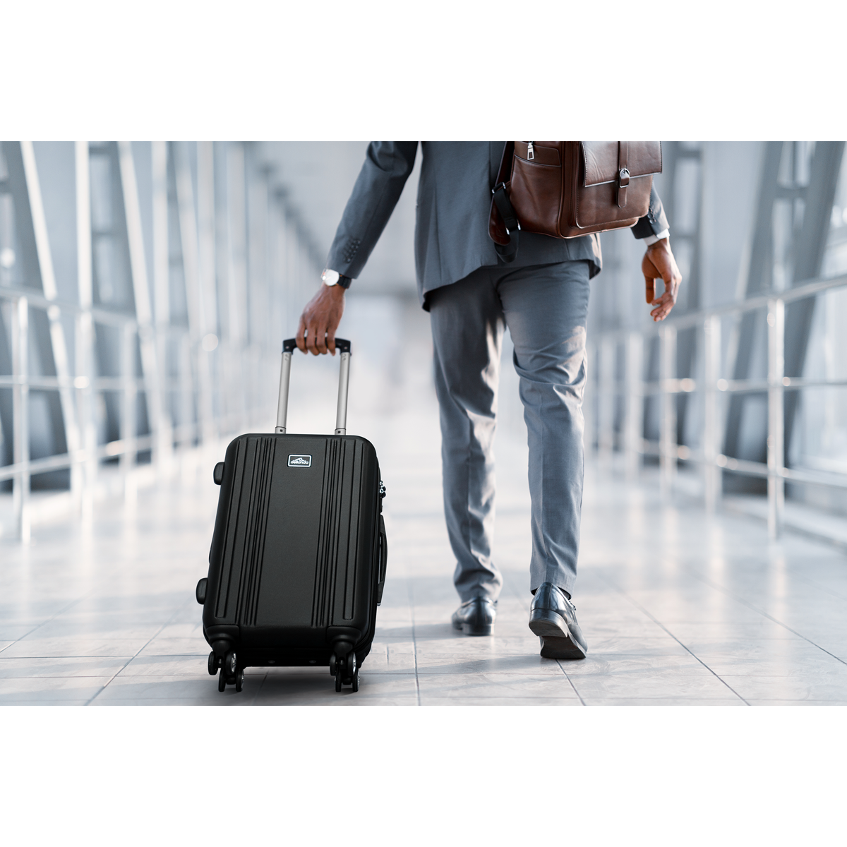 Dellonda DL11 Dellonda Lightweight ABS Luggage Set with TSA Lock - Black
