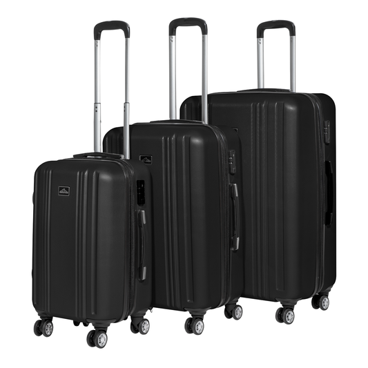 Dellonda DL11 Dellonda Lightweight ABS Luggage Set with TSA Lock - Black